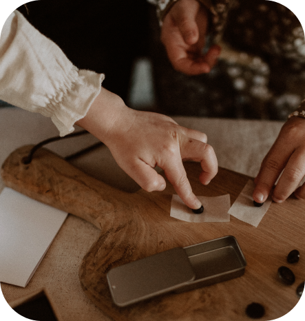 Children using the impression kit from coveted