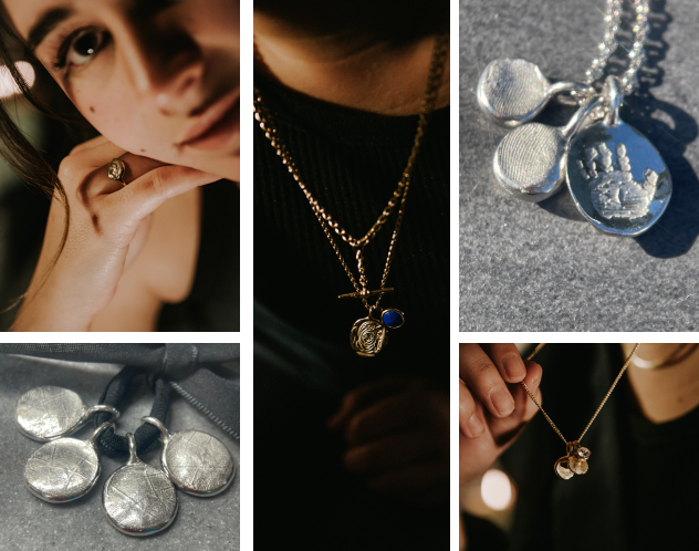 Different examples of bespoke jewellery from coveted